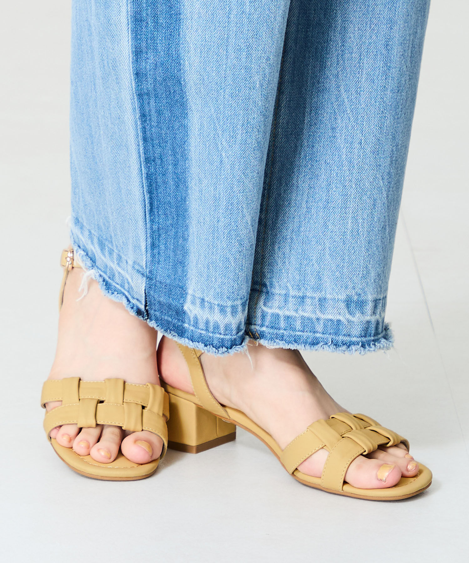 WA Oriental TRaffic「●2025春夏新作●編み込みヒールサンダル/52203 サンダル 人気 トレンド 華奢 ヒール5.2cm」|サンダル|