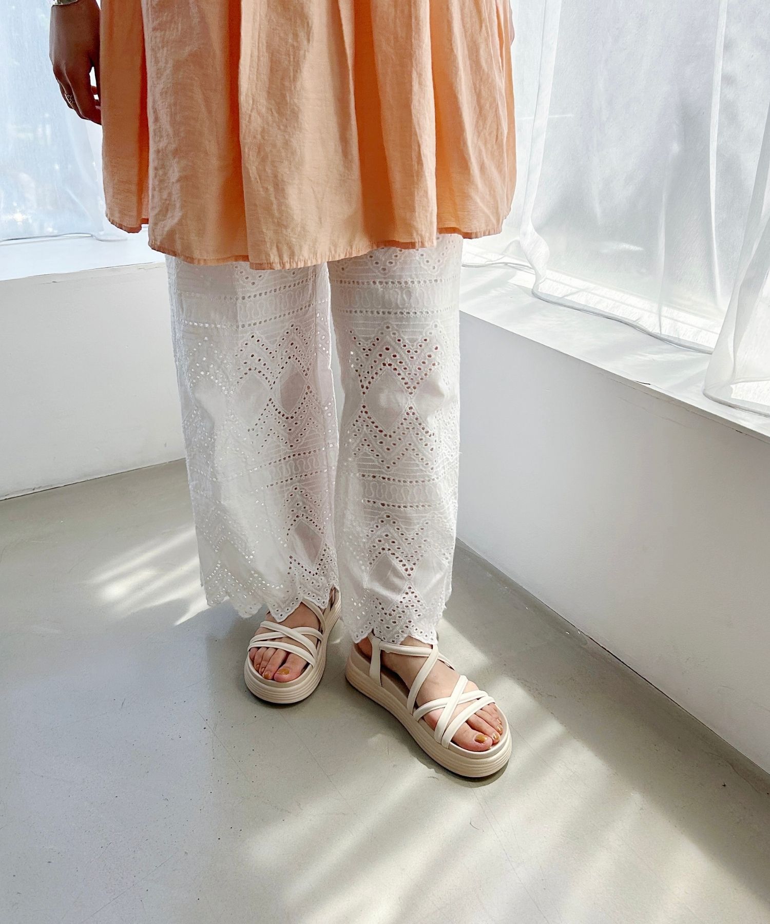 ORiental TRaffic「●2025春夏新作●クロスストラップ軽量ソールサンダル/51218 柔らかい フィット 人気 トレンド」|サンダル|