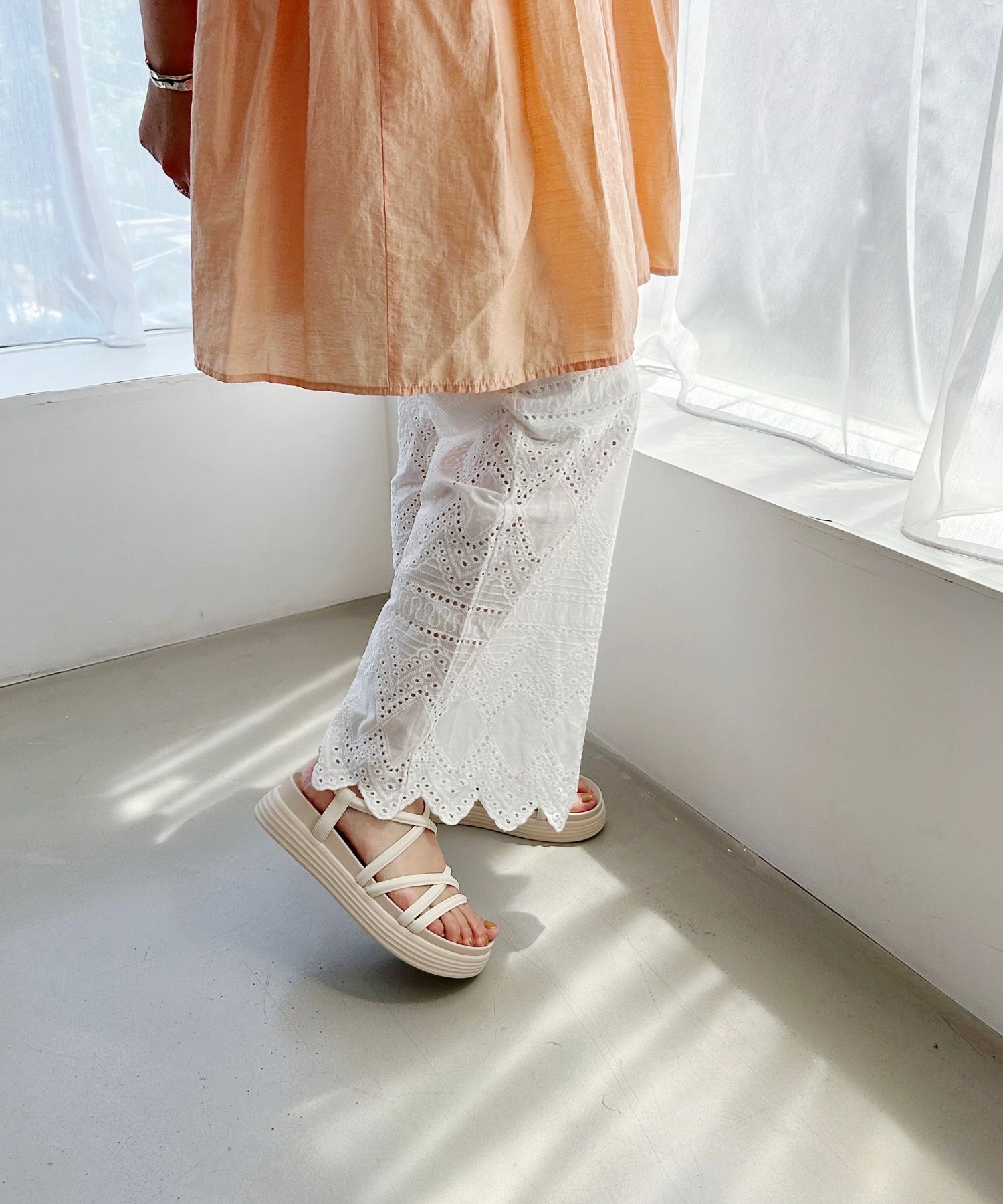 ORiental TRaffic「●2025春夏新作●クロスストラップ軽量ソールサンダル/51218 柔らかい フィット 人気 トレンド」|サンダル|