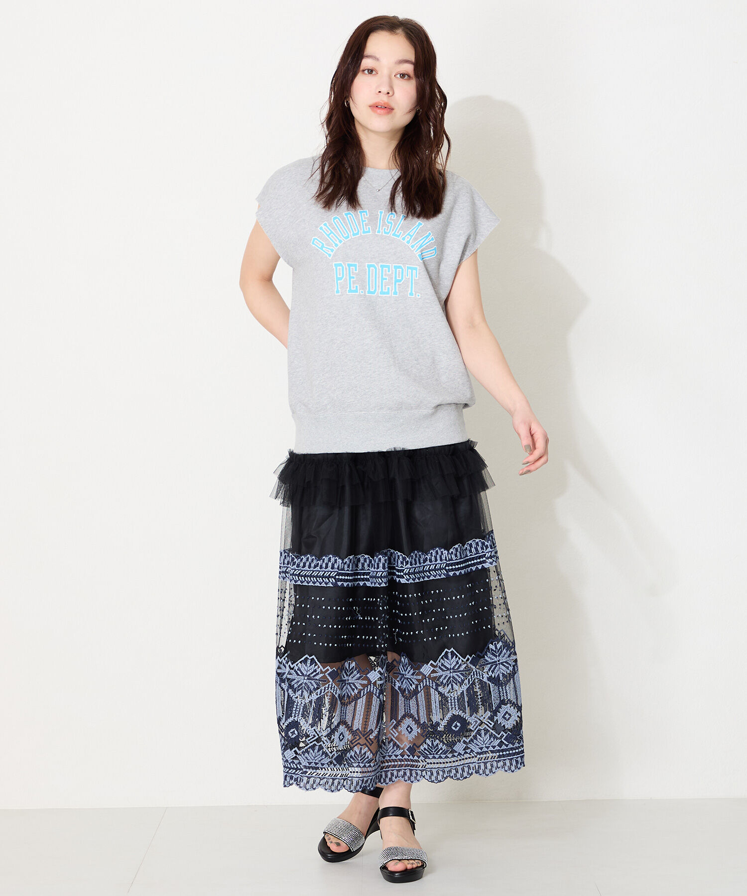 WA Oriental TRaffic「●2025春夏新作●ラインストーンウエッジヒールサンダル/52210 人気 トレンド ヒール6.5cm」|サンダル|