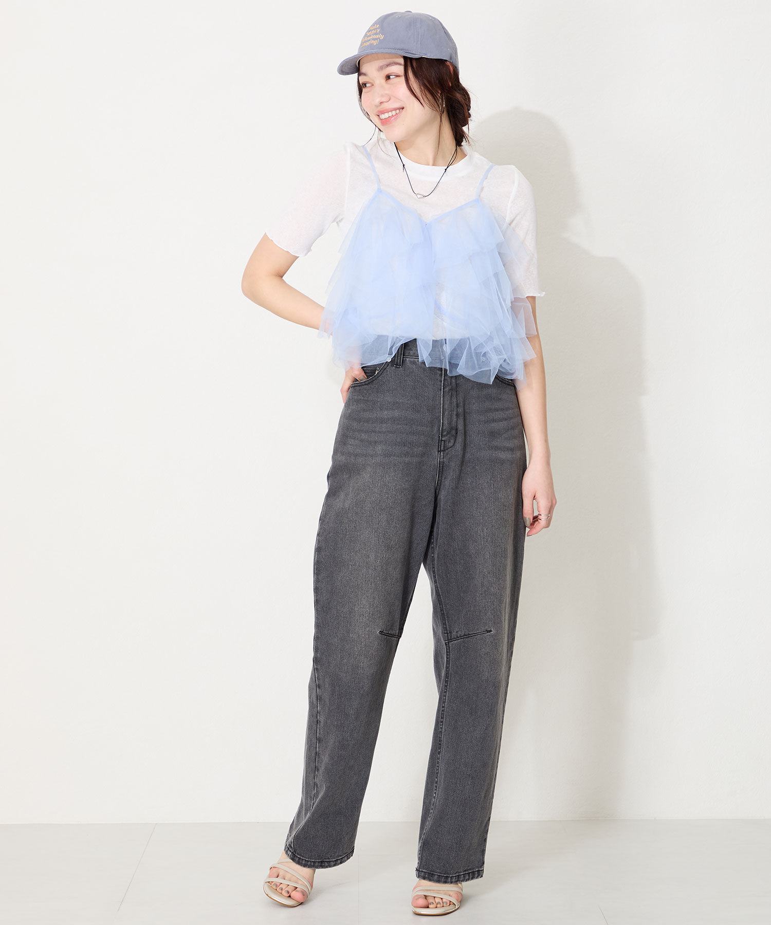 ORiental TRaffic「【WEB限定】●2025春夏新作●ナローストラップメタリックラインサンダル/55202 サンダル トレンド 人気」|サンダル|