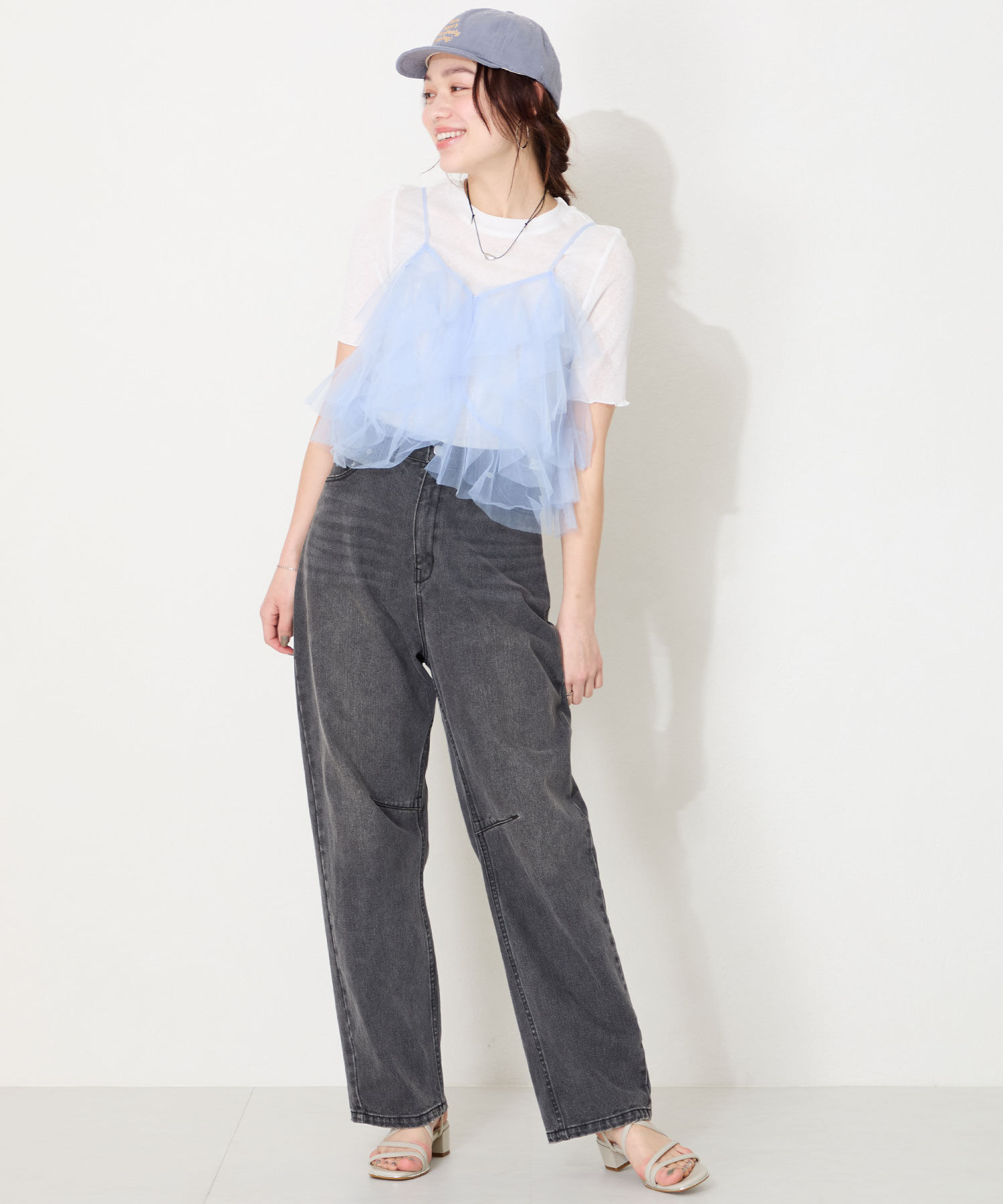 ORiental TRaffic「【WEB限定】●2025春夏新作●ナローストラップメタリックラインサンダル/55202 サンダル トレンド 人気」|サンダル|