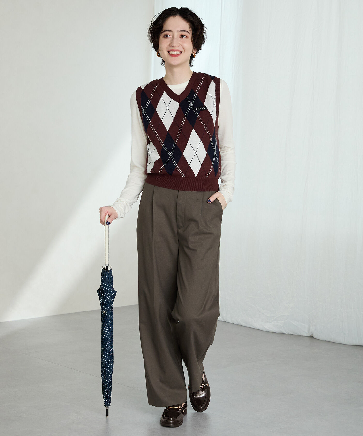 ORiental TRaffic「【防水】ビットモチーフ PVC レイン ローファー /R-1021 柔らかい 通勤 ゆったり」|パンプス|