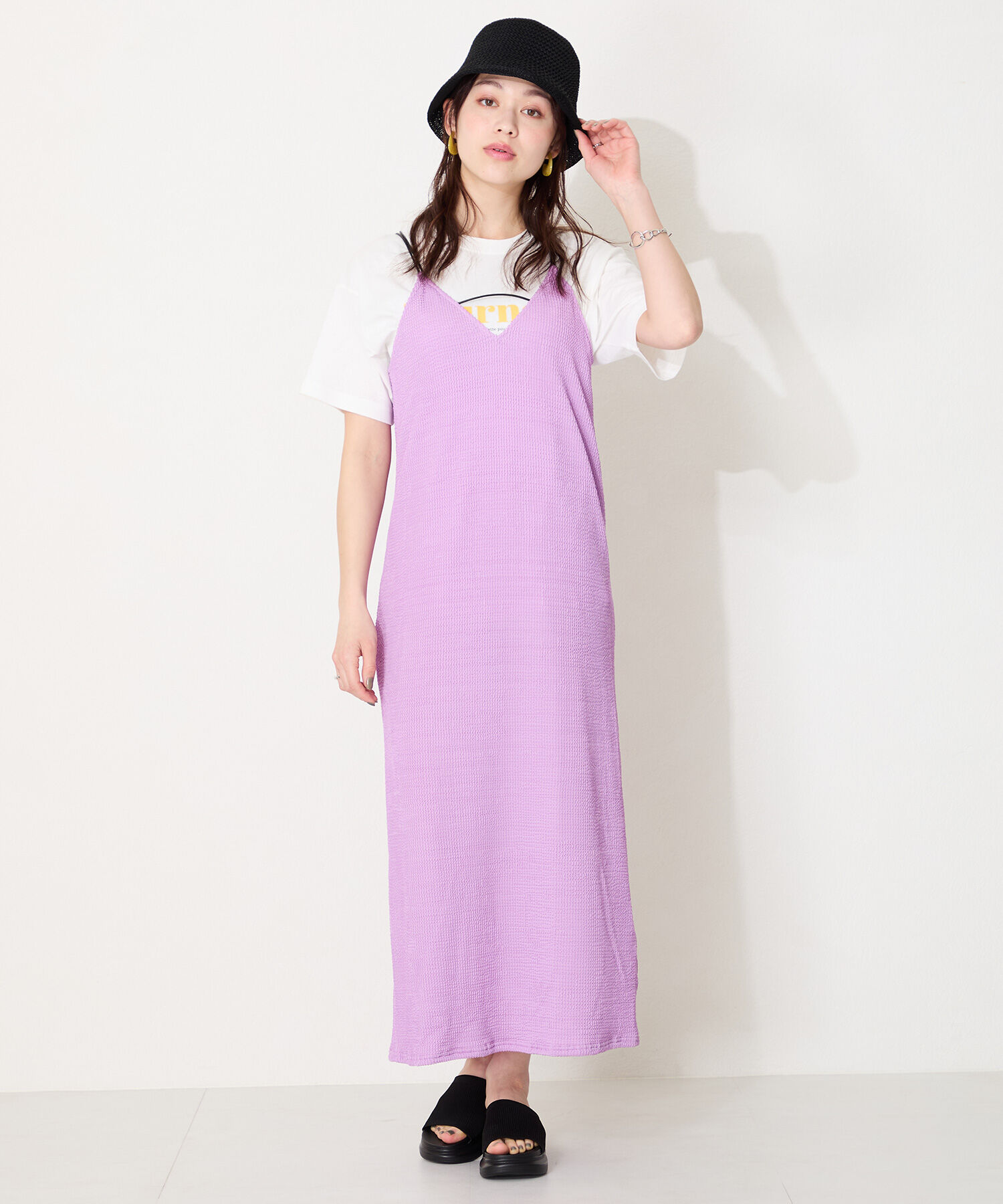 WA Oriental TRaffic「●2025春夏新作●厚底ニットミュールサンダル/52215 サンダル 厚底 ニット ミュール 人気 トレンド」|サンダル|