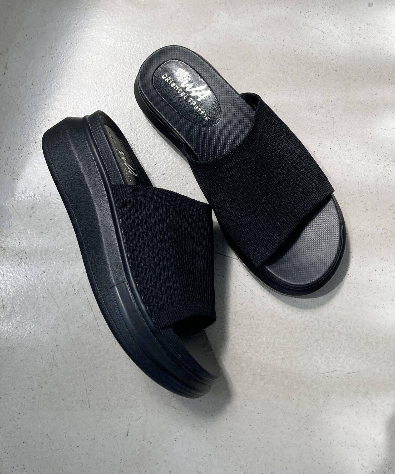 WA Oriental TRaffic「●2025春夏新作●厚底ニットミュールサンダル/52215 サンダル 厚底 ニット ミュール 人気 トレンド」|サンダル|