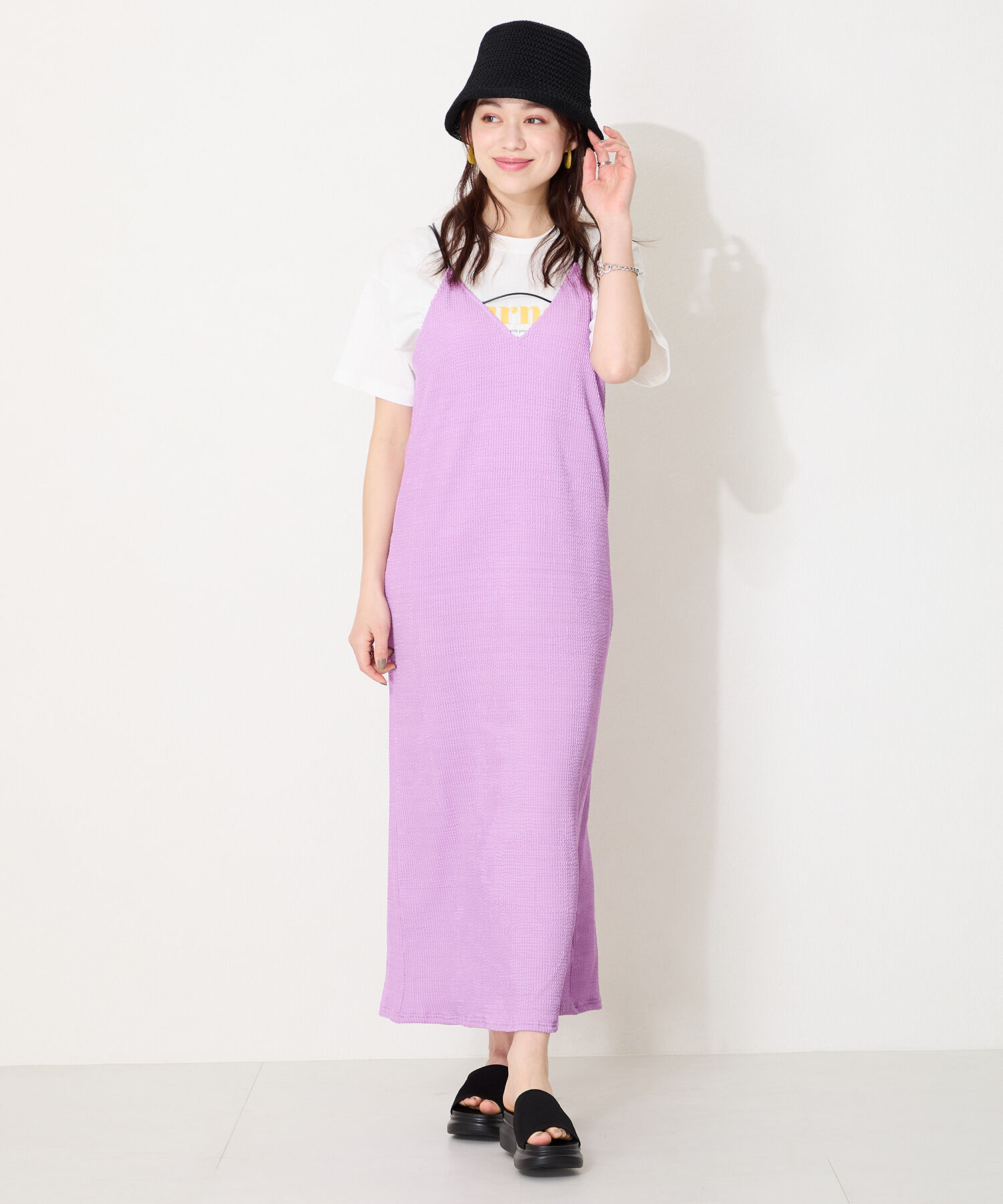 WA Oriental TRaffic「●2025春夏新作●厚底ニットミュールサンダル/52215 サンダル 厚底 ニット ミュール 人気 トレンド」|サンダル|