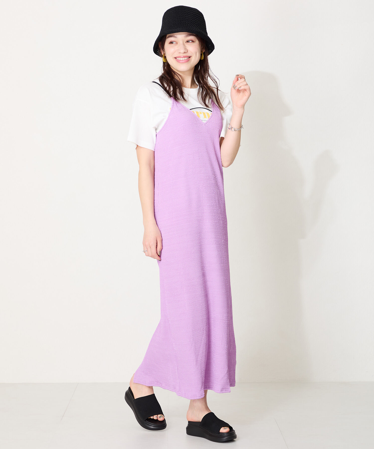 WA Oriental TRaffic「●2025春夏新作●厚底ニットミュールサンダル/52215 サンダル 厚底 ニット ミュール 人気 トレンド」|サンダル|