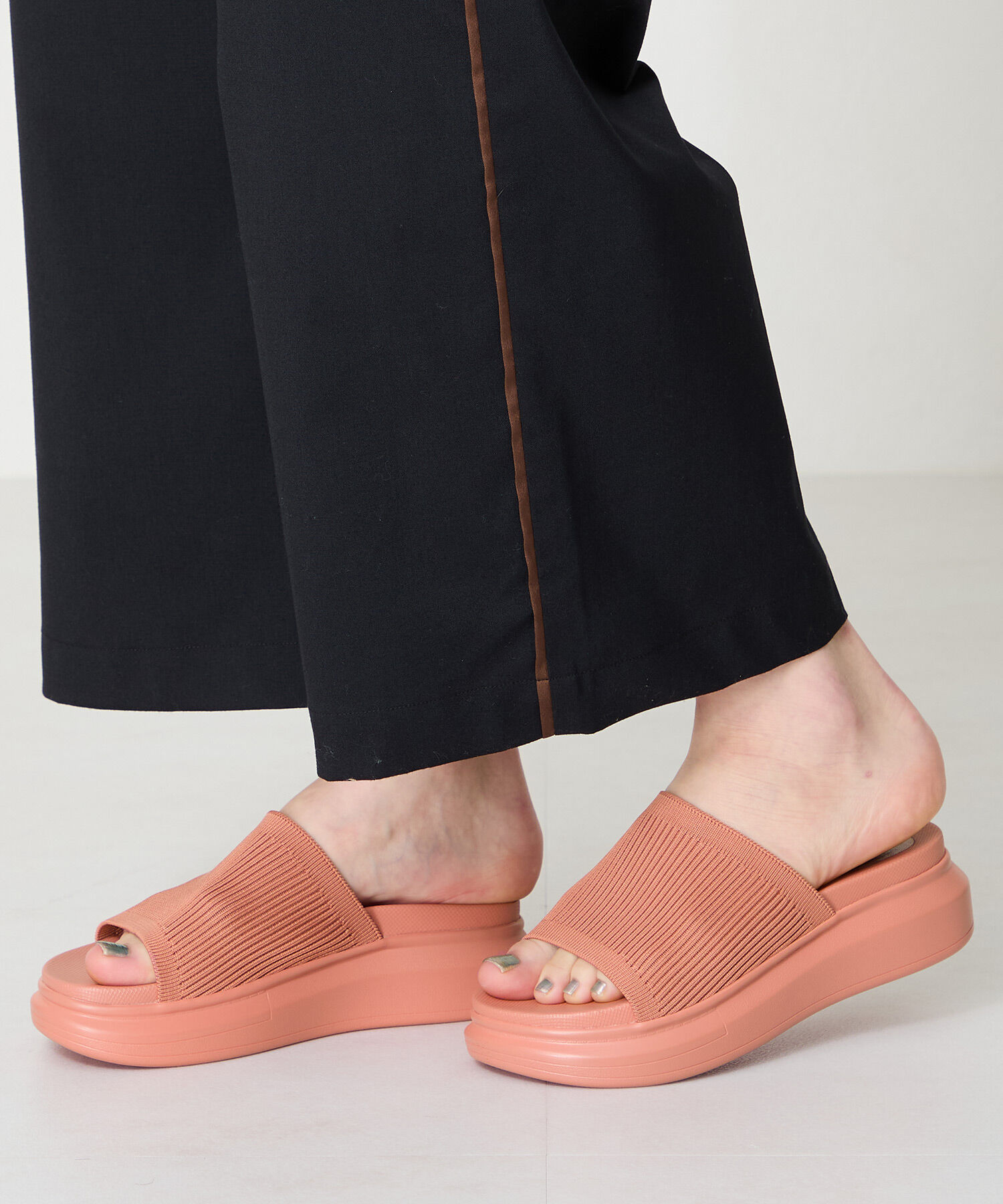 WA Oriental TRaffic「●2025春夏新作●厚底ニットミュールサンダル/52215 サンダル 厚底 ニット ミュール 人気 トレンド」|サンダル|