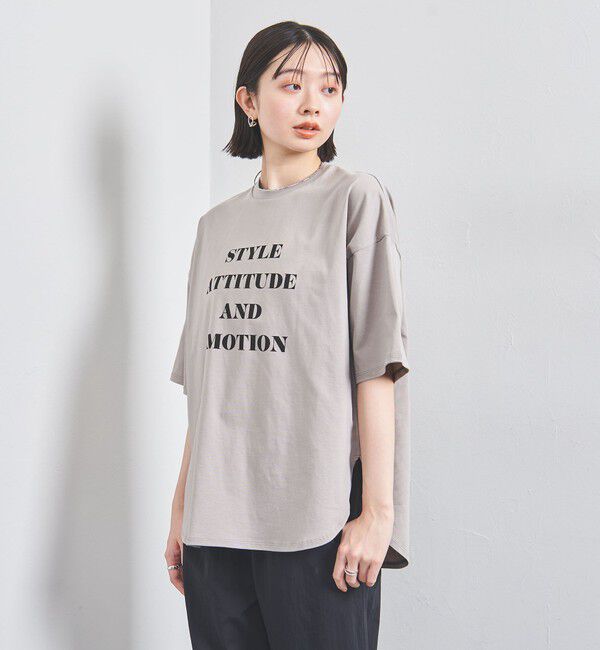 UNITED ARROWS「＜SACRA＞メッセージプリント Tシャツ」|Tシャツ・カットソー|MD.GRAY