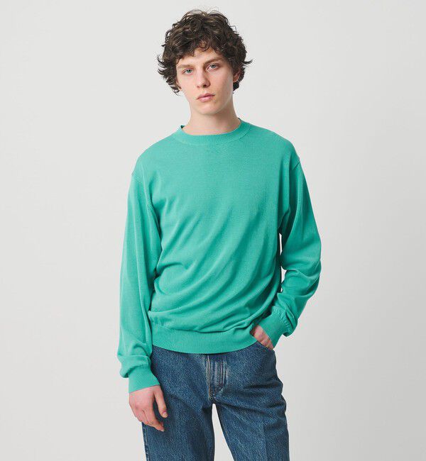 UNITED ARROWS「ハイツイストコットン ハイゲージ クルーネックニット 接触冷感」|ニット・セーター|LIME