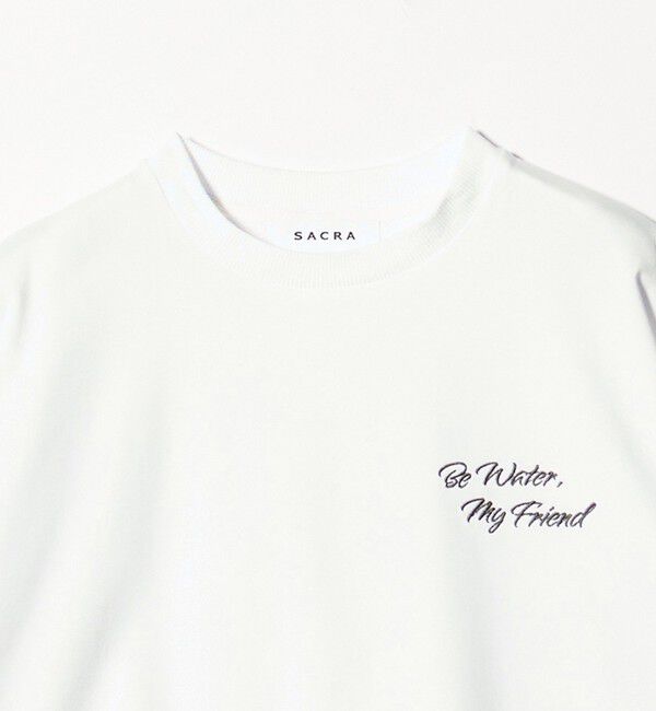 UNITED ARROWS「＜SACRA＞ハーフスリーブ クロップド メッセージ Tシャツ」|Tシャツ・カットソー|