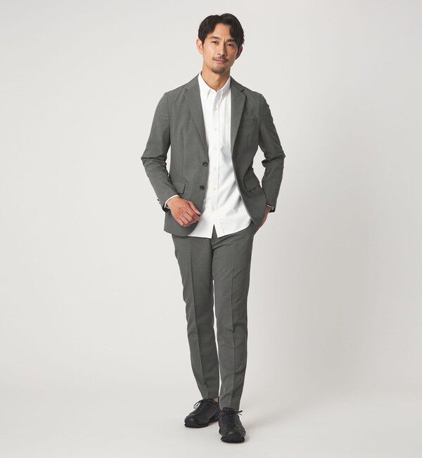 UNITED ARROWS green label relaxing「【WEB限定】JUST fit ドライポリエステル ナロー セットアップ -吸水速乾-」|テーラードジャケット|MD.GRAY