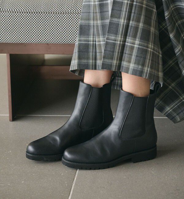 BEAUTY&YOUTH UNITED ARROWS「レザー サイドゴアブーツ」|ショートブーツ|BLACK