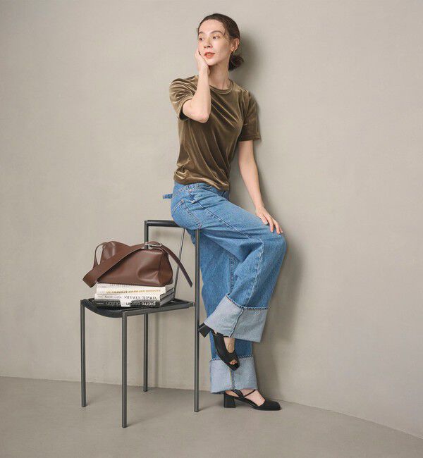 BEAUTY&YOUTH UNITED ARROWS「レザーライク オープントゥ バックストラップミュール」|サンダル|