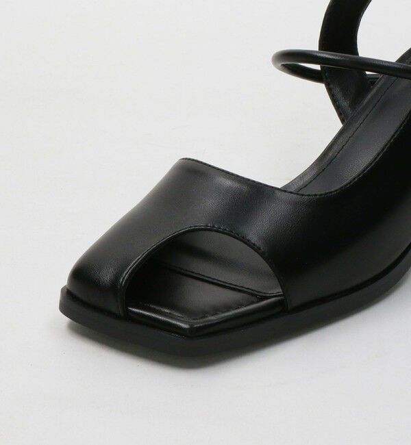 BEAUTY&YOUTH UNITED ARROWS「レザーライク オープントゥ バックストラップミュール」|サンダル|