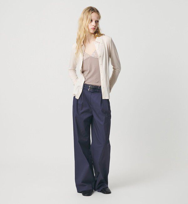 ATTISESSION「＜ATTISESSION＞ベルト 2タック ストレート パンツ 3」|その他|NAVY