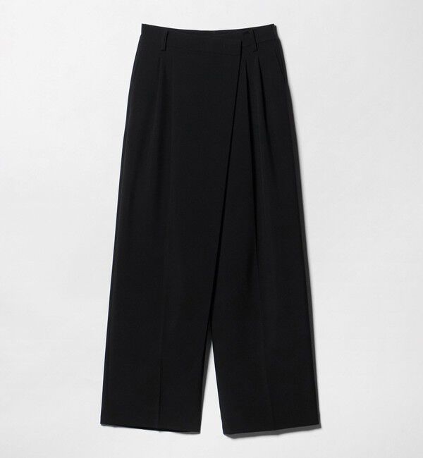 BEAUTY&YOUTH UNITED ARROWS「ポプリン 2タック ラップパンツ ウォッシャブル 吸水速乾 接触冷感」|その他|BLACK