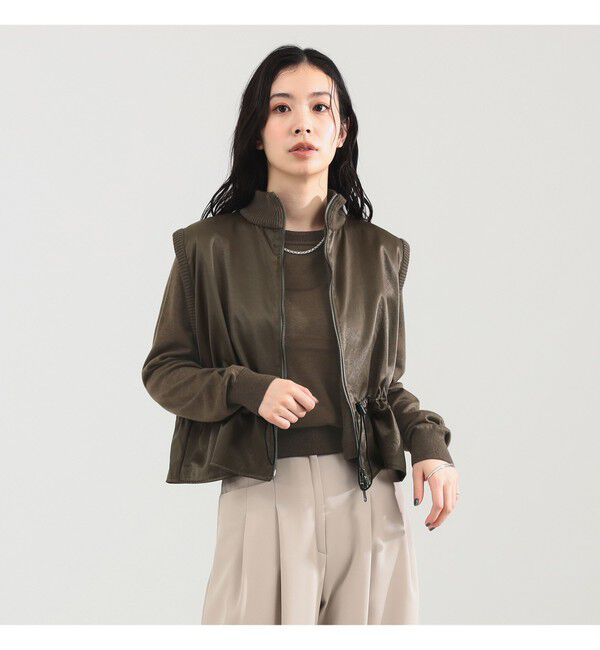 Demi-Luxe BEAMS 「TAN / リバーシブル ベスト」|ダウン|KHAKI