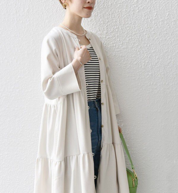 SHIPS any「SHIPS any:〈洗濯機可能〉リサイクル ブレンドリネン ティアード ワンピース 羽織り」|その他|