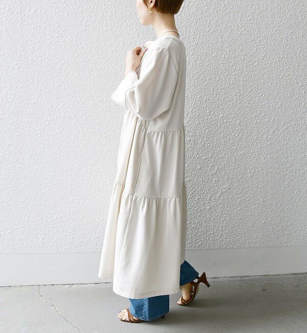 SHIPS any「SHIPS any:〈洗濯機可能〉リサイクル ブレンドリネン ティアード ワンピース 羽織り」|その他|