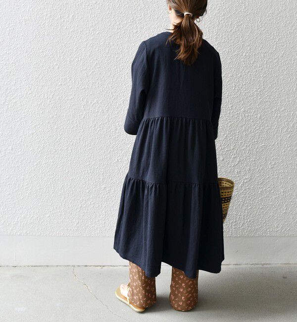 SHIPS any「SHIPS any:〈洗濯機可能〉リサイクル ブレンドリネン ティアード ワンピース 羽織り」|その他|