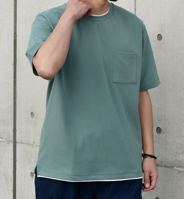 SHIPS any「SHIPS any: 〈吸水・速乾・ストレッチ〉 フェイク レイヤード Tシャツ 24SS◇」|Tシャツ・カットソー|