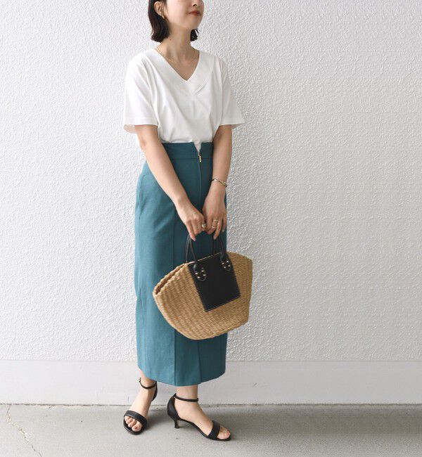 SHIPS for women「【WEB限定】〈ネックが選べる2サイズ展開〉オーガニックコットン バリエーションネック TEE」|Tシャツ・カットソー|