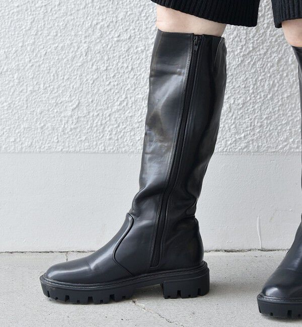 SHIPS any「【SHIPS any別注】eblouna: トラックソール ロング ブーツ」|ロングブーツ|