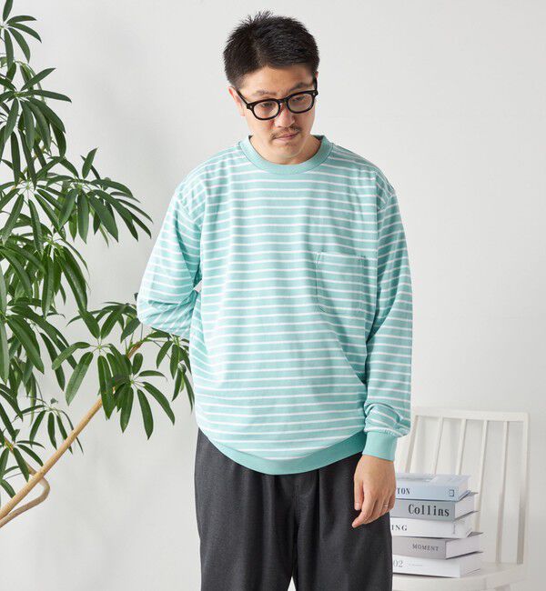 SHIPS any「SHIPS any: ソリッド / ボーダー スウェットライク Tシャツ (ロンT)◇」|Tシャツ・カットソー|