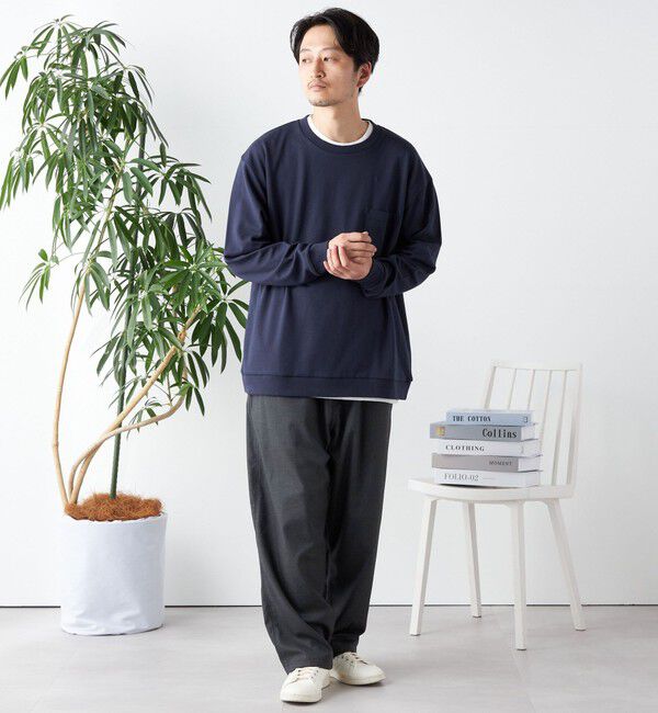 SHIPS any「SHIPS any: ソリッド / ボーダー スウェットライク Tシャツ (ロンT)◇」|Tシャツ・カットソー|