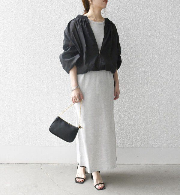 SHIPS any「SHIPS any:〈洗濯機可能〉ワッフル タンク ロング ワンピース」|ワンピース|ライトグレー