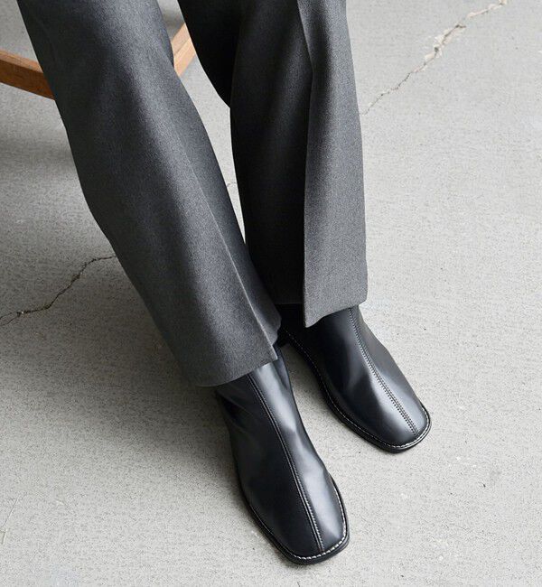 SHIPS any「【SHIPS any別注】eblouna: スクエア フィット ショートブーツ」|ショートブーツ|