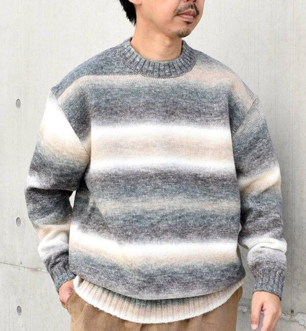 SHIPS any「SHIPS any: 〈手洗い可能〉ランダム グラデーション カラー クルーネック ニット◇」|ニット・セーター|