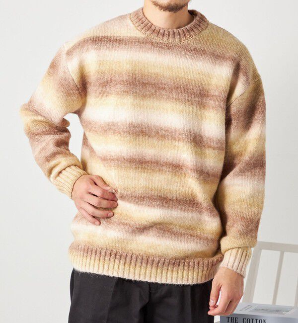 SHIPS any「SHIPS any: 〈手洗い可能〉ランダム グラデーション カラー クルーネック ニット◇」|ニット・セーター|