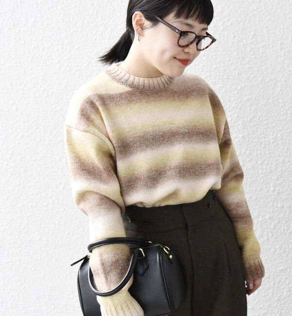 SHIPS any「SHIPS any: 〈手洗い可能〉ランダム グラデーション カラー クルーネック ニット◇」|ニット・セーター|