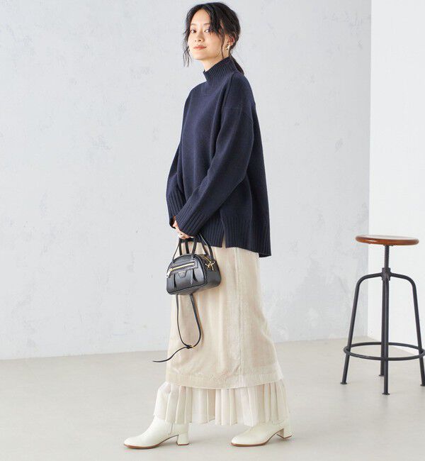 SHIPS for women「プリーツ コンビ クラッシュ スカート ◇」|スカート|