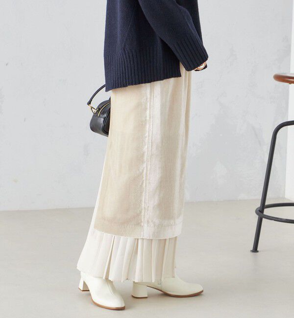 SHIPS for women「プリーツ コンビ クラッシュ スカート ◇」|スカート|