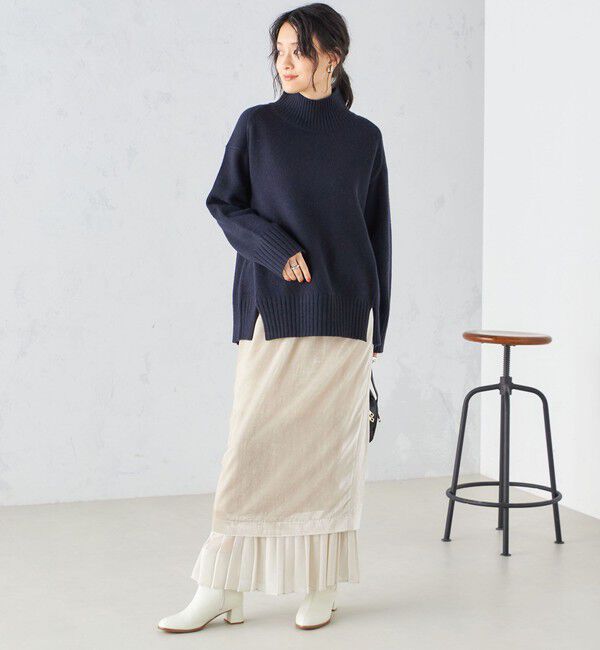 SHIPS for women「プリーツ コンビ クラッシュ スカート ◇」|スカート|