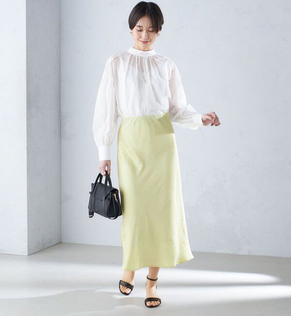 SHIPS for women「〈手洗い可能〉ボイル オーガンジー シャーリング ボリューム ブラウス 24SS ◇」|シャツ・ブラウス|