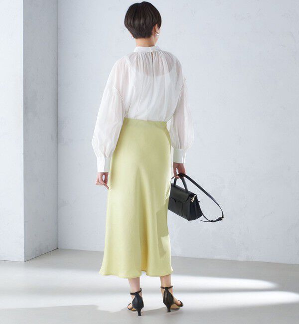 SHIPS for women「〈手洗い可能〉ボイル オーガンジー シャーリング ボリューム ブラウス 24SS ◇」|シャツ・ブラウス|