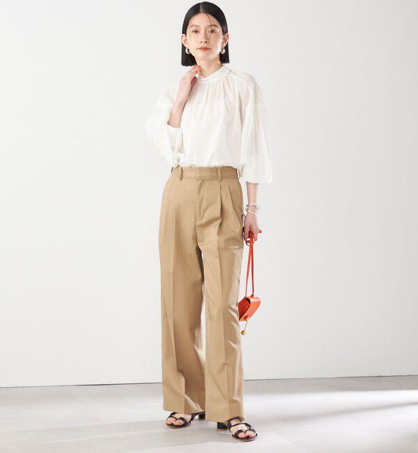 SHIPS for women「〈手洗い可能〉ボイル オーガンジー シャーリング ボリューム ブラウス 24SS ◇」|シャツ・ブラウス|