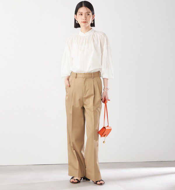 SHIPS for women「〈手洗い可能〉ボイル オーガンジー シャーリング ボリューム ブラウス 24SS ◇」|シャツ・ブラウス|