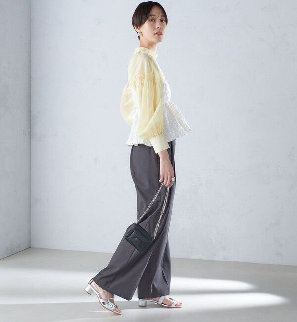 SHIPS for women「〈手洗い可能〉ボイル オーガンジー シャーリング ボリューム ブラウス 24SS ◇」|シャツ・ブラウス|