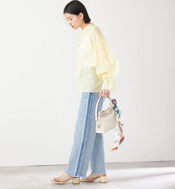 SHIPS for women「〈手洗い可能〉ボイル オーガンジー シャーリング ボリューム ブラウス 24SS ◇」|シャツ・ブラウス|