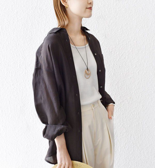 SHIPS for women「〈手洗い可能〉IMPERIAL LINEN オーバー シャツ」|シャツ・ブラウス|