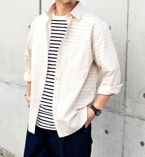 SHIPS any「SHIPS any: 〈洗濯機可能〉コットン / リネン ７分袖 レギュラー シャツ 24SS◇」|シャツ・ブラウス|ナチュラル