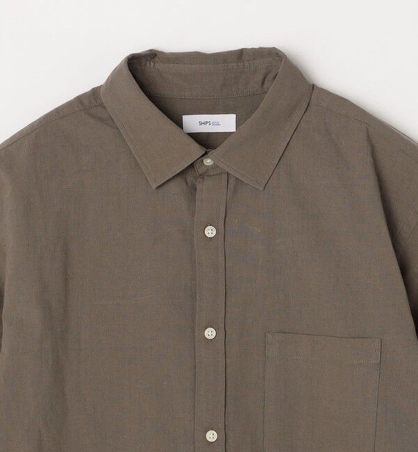 SHIPS any「SHIPS any: 〈洗濯機可能〉コットン / リネン ７分袖 レギュラー シャツ 24SS◇」|シャツ・ブラウス|