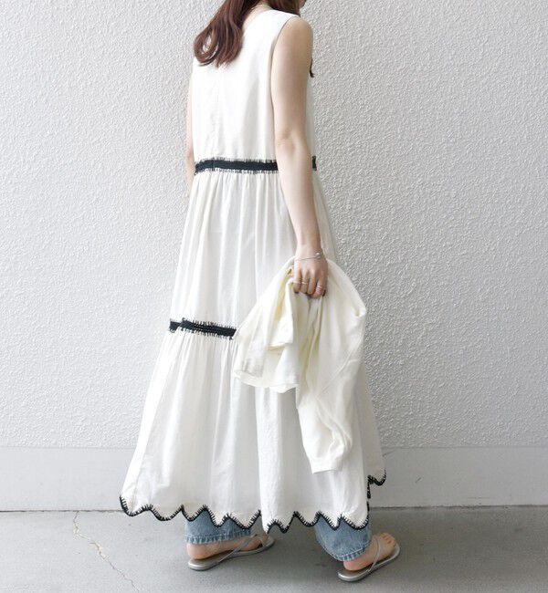 SHIPS any「bon_meur:〈洗濯機可能〉ブランケット エンブロイダリー ティアード ワンピース」|ワンピース|