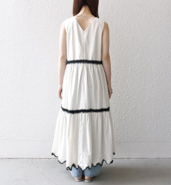 SHIPS any「bon_meur:〈洗濯機可能〉ブランケット エンブロイダリー ティアード ワンピース」|ワンピース|