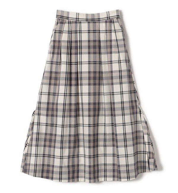 SHIPS for women「SHIPS Primary Navy Label:〈手洗い可能〉ビッグ チェック Aライン スカート」|スカート|ライトグレー